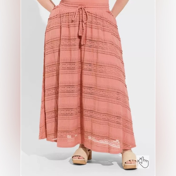Torrid Maxi Lace A line Elegant Pink Women's Skirt size 2X - Picture 13 of 15